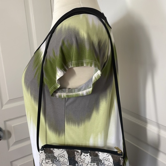 Danny K Cat Purse Gray Black Pockets Shoulder Hand Bag Animal USA Gift Present - Picture 7 of 17